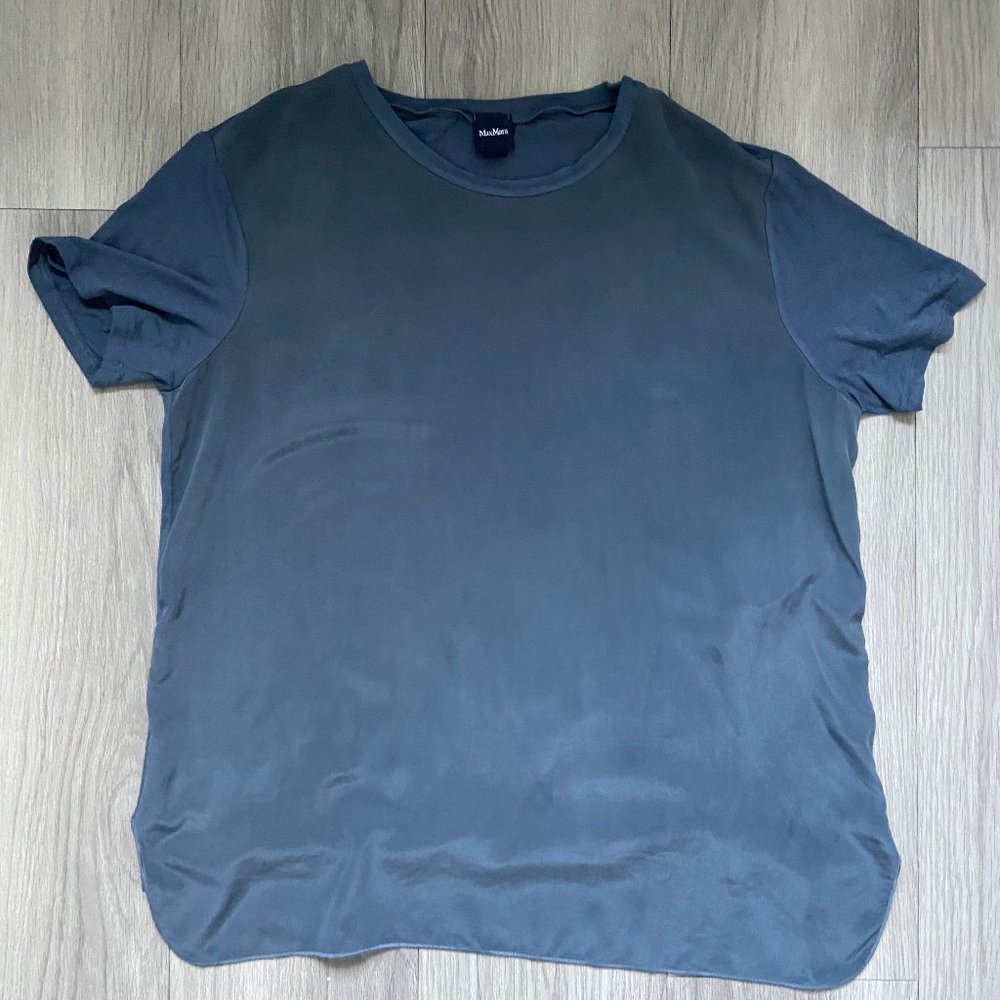 Soft Blue MaxMara Leisure Silk Jersey Top Size L